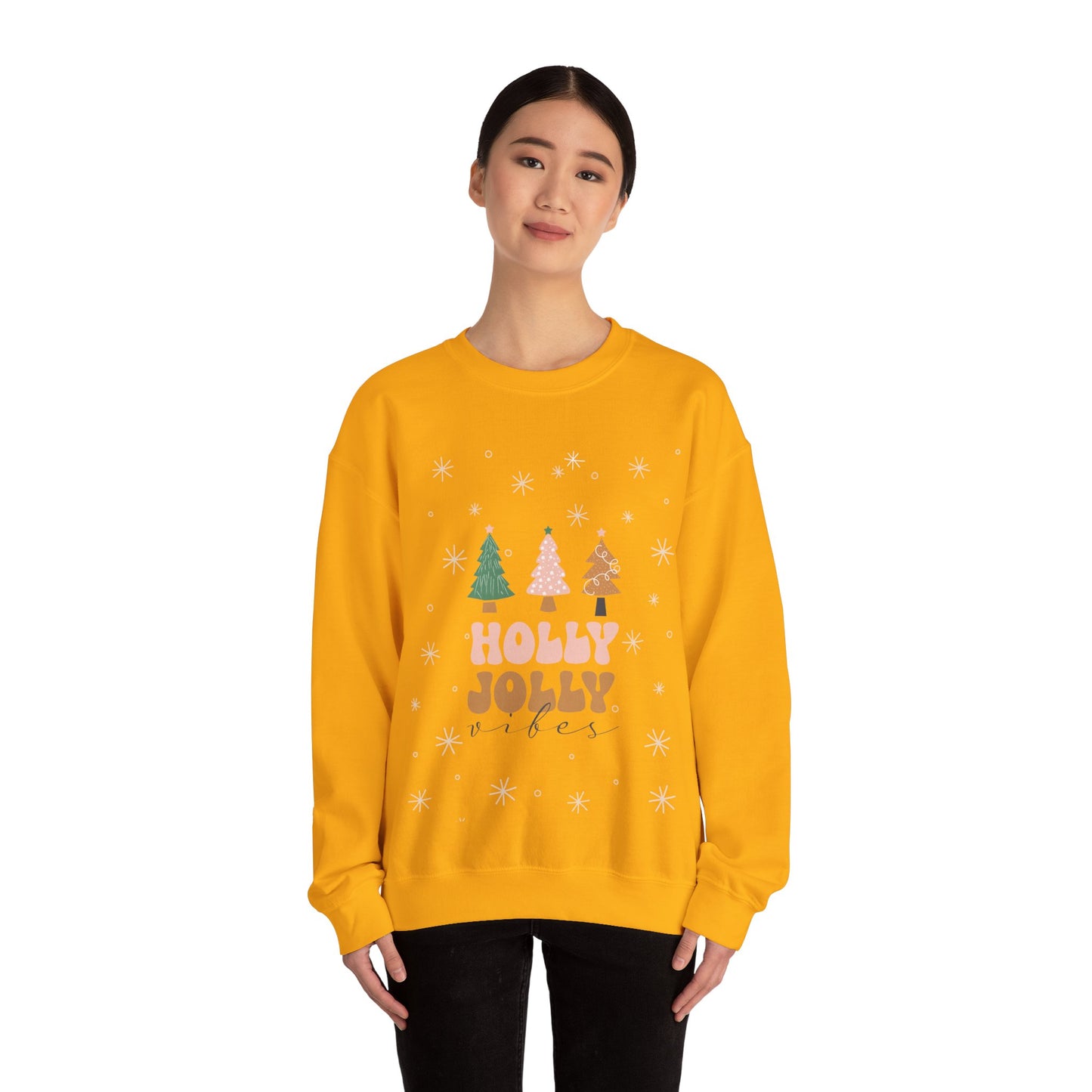 Unisex Heavy Blend Crewneck Sweatshirt Holly Jolly Vibes 🎄✨🌟