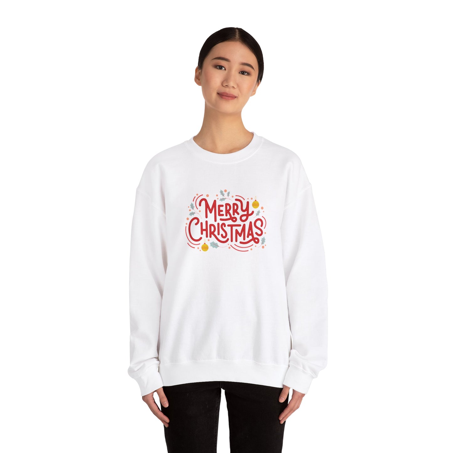 Unisex Heavy Blend Crewneck Sweatshirt Beautiful Merry Christmas Design 🎄✨