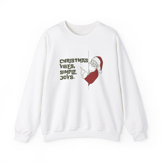 Unisex Heavy Blend Crewneck Sweatshirt Christmas Vibes Simple Joys with Santa 🎅✨