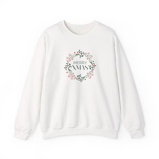 Merry Christmas Wreath 🎄✨ Unisex Heavy Blend Crewneck Sweatshirt