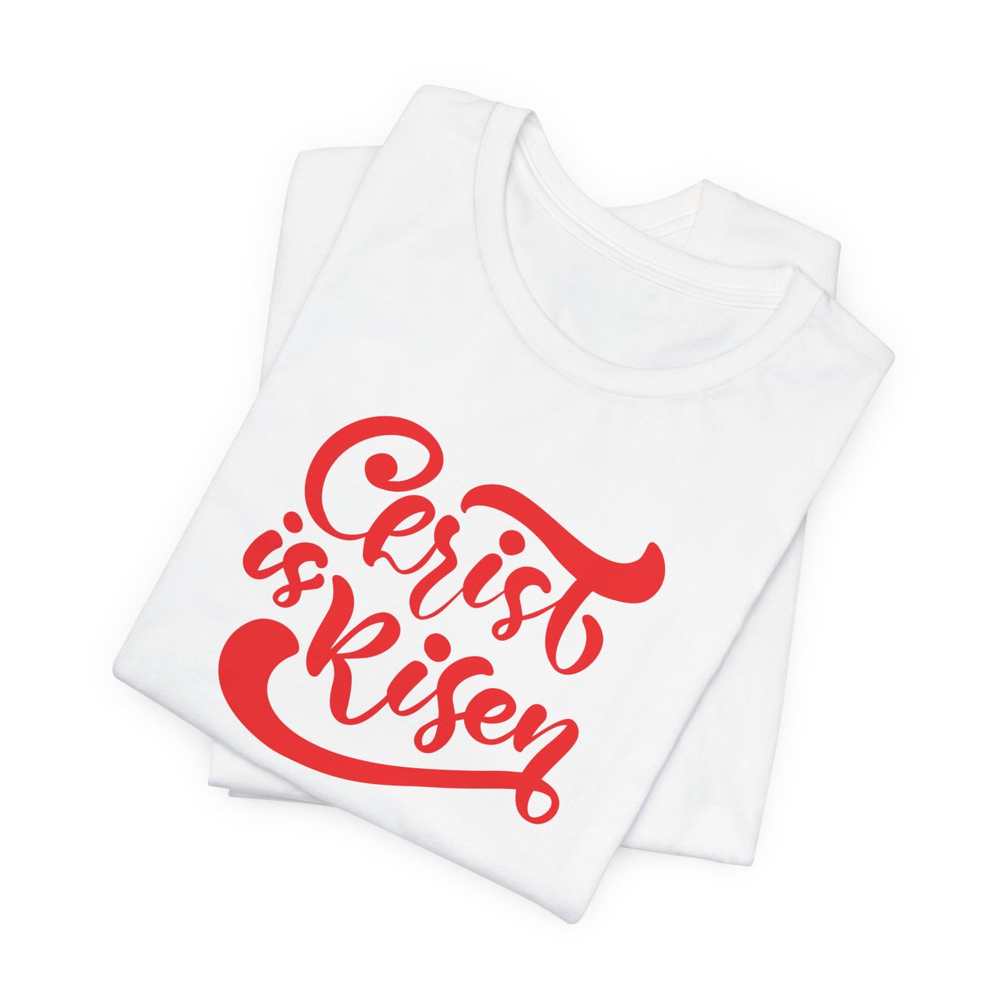 Christ is Risen Red Print Unisex Jersey Short Sleeve Tee