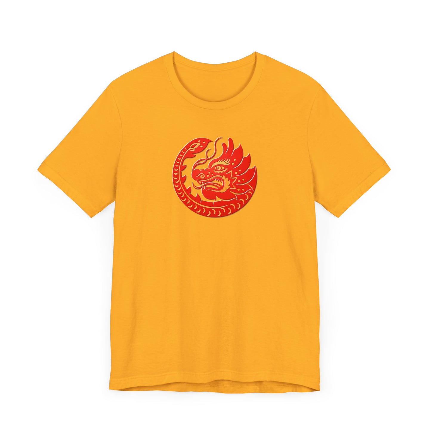 Unisex Jersey Short Sleeve Tee Dragon Magic Chinese New Year Red & Yellow