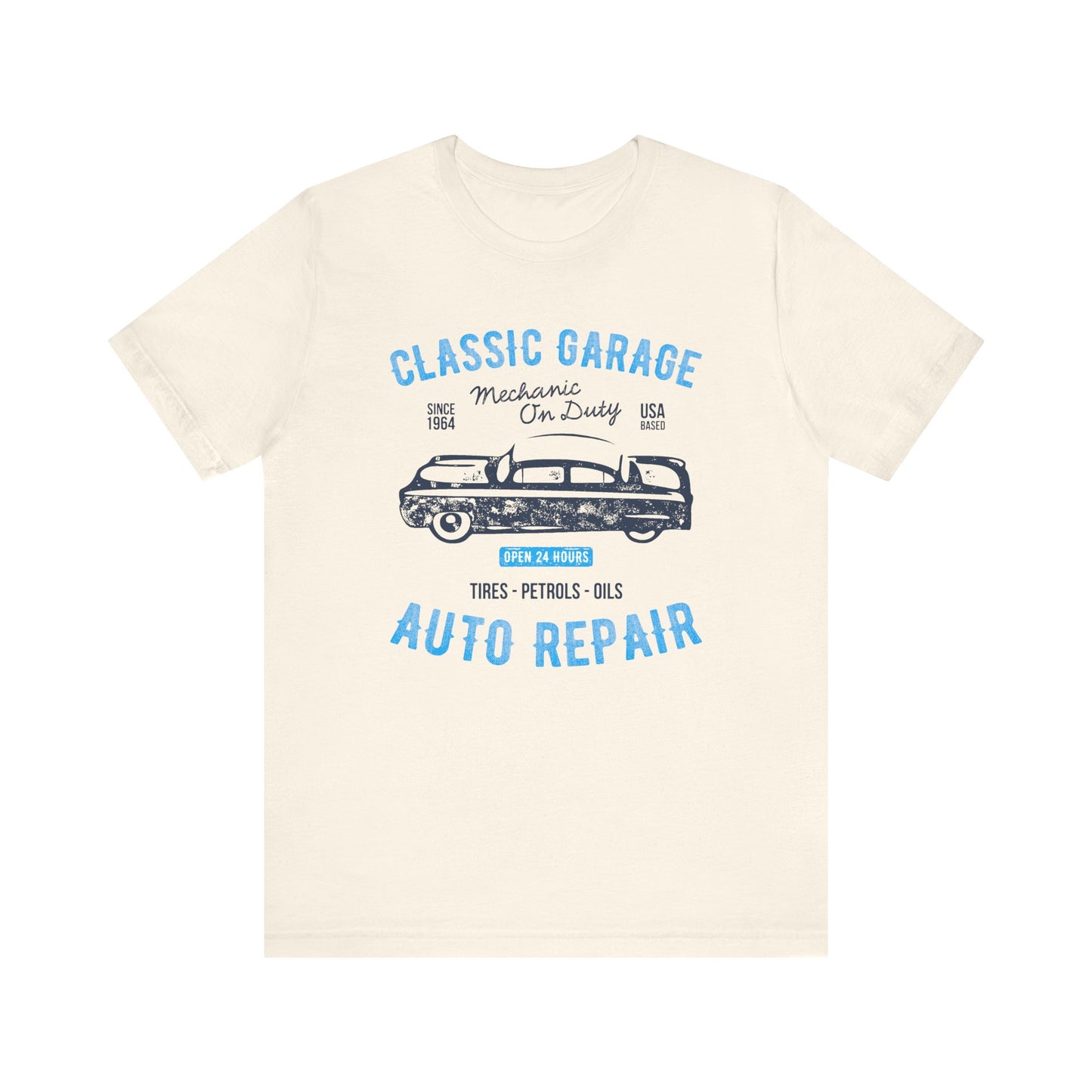 Unisex Jersey Short Sleeve Tee Classic Garage Auto Repair Blue Print