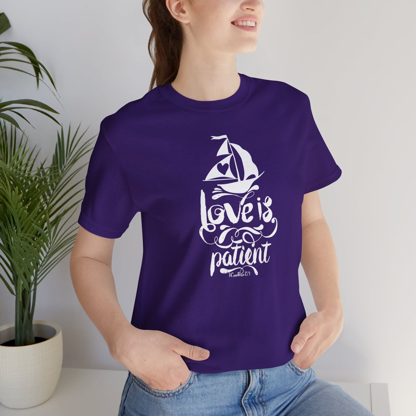 Love Is Patient Corinthians 13:4 Unisex Jersey Short Sleeve Tee