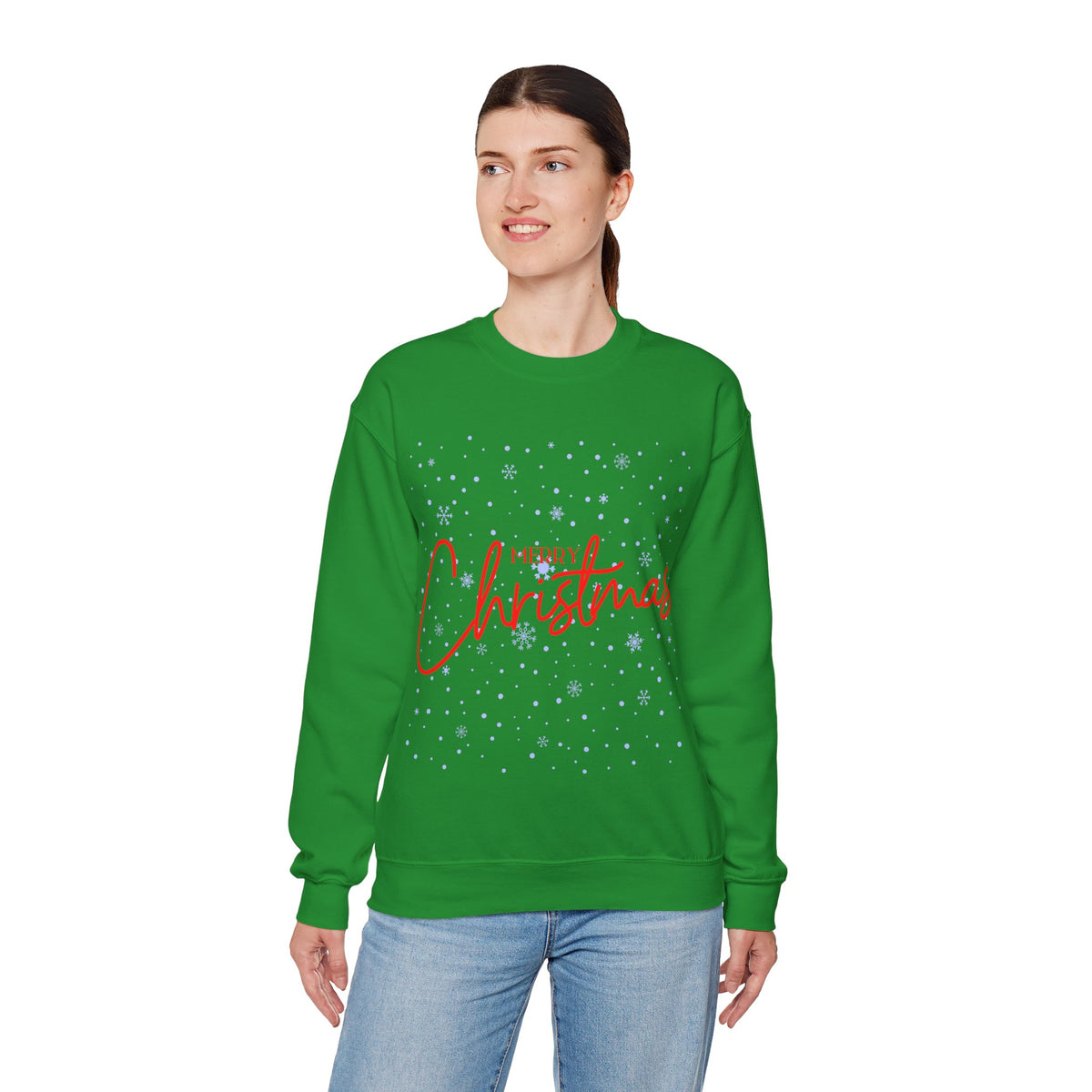 Merry Christmas Snowflakes ❄️🎄✨ Unisex Heavy Blend Crewneck Sweatshirt