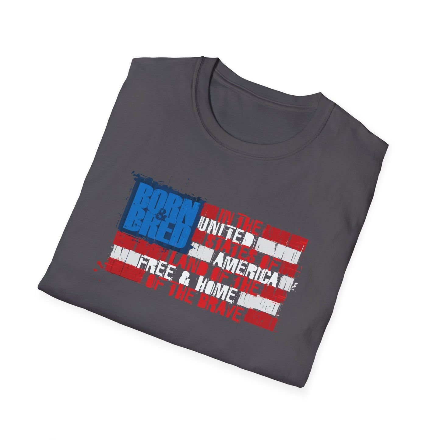 Born & Bred In The USA Unisex Softstyle T-Shirt