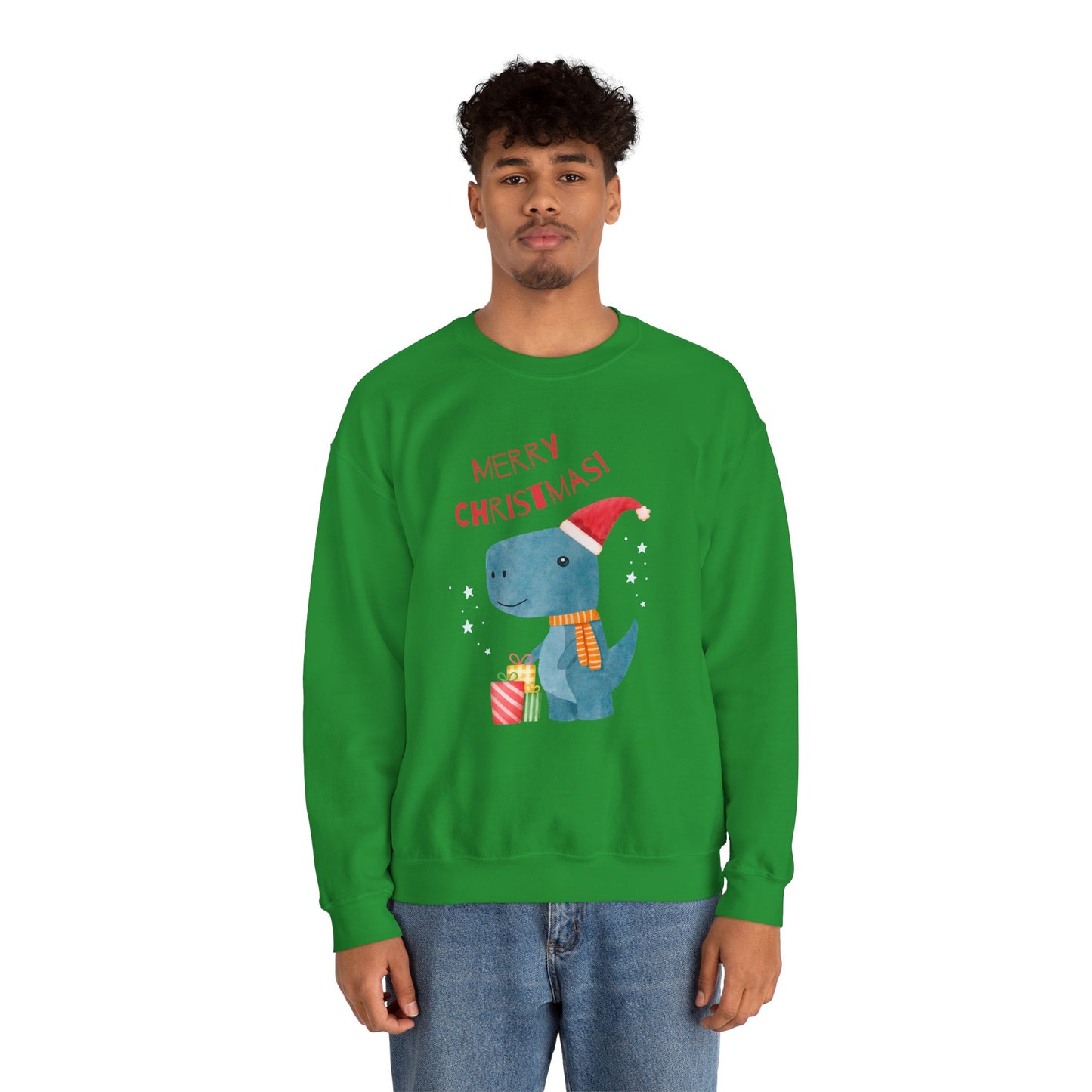 Merry Christmas Dino 🎄🦖🎁 Unisex Heavy Blend Crewneck Sweatshirt