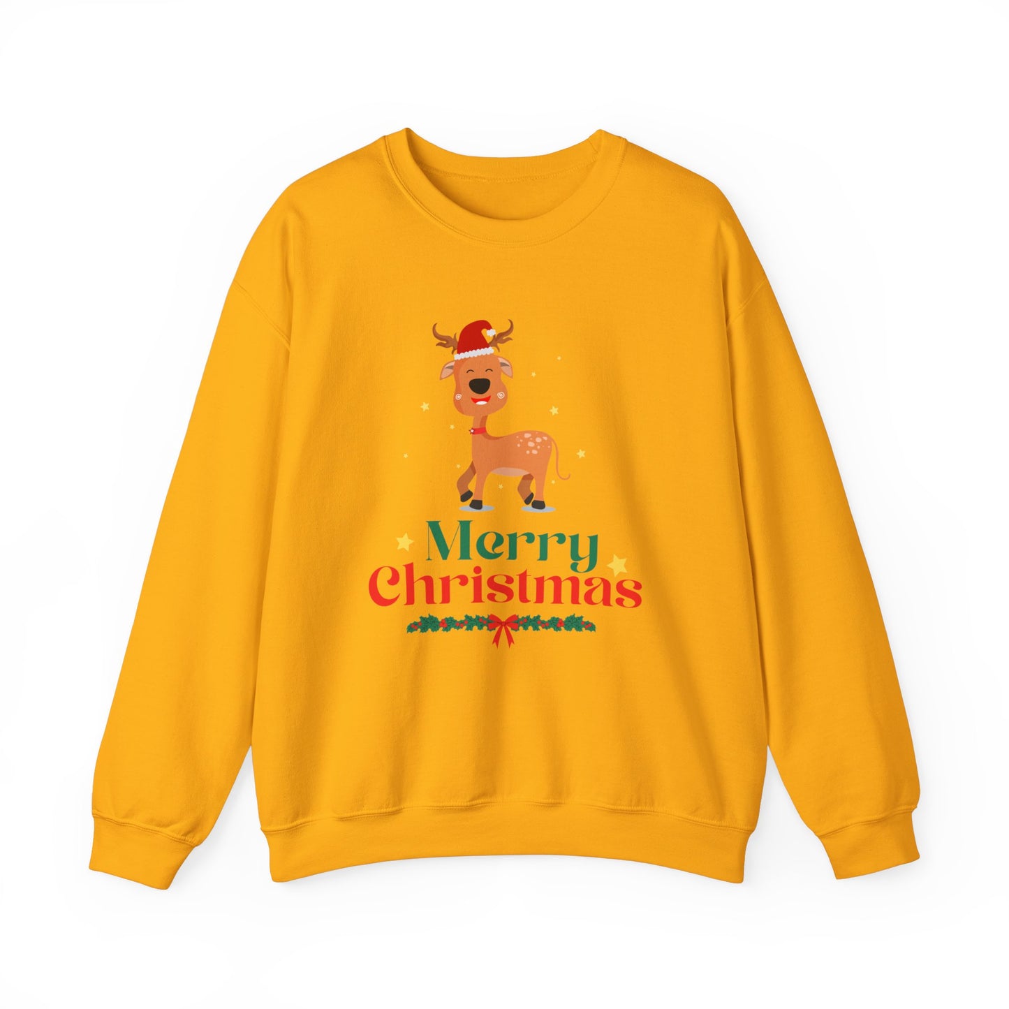 Unisex Heavy Blend Crewneck Sweatshirt Merry Christmas Reindeer 🎄🦌✨