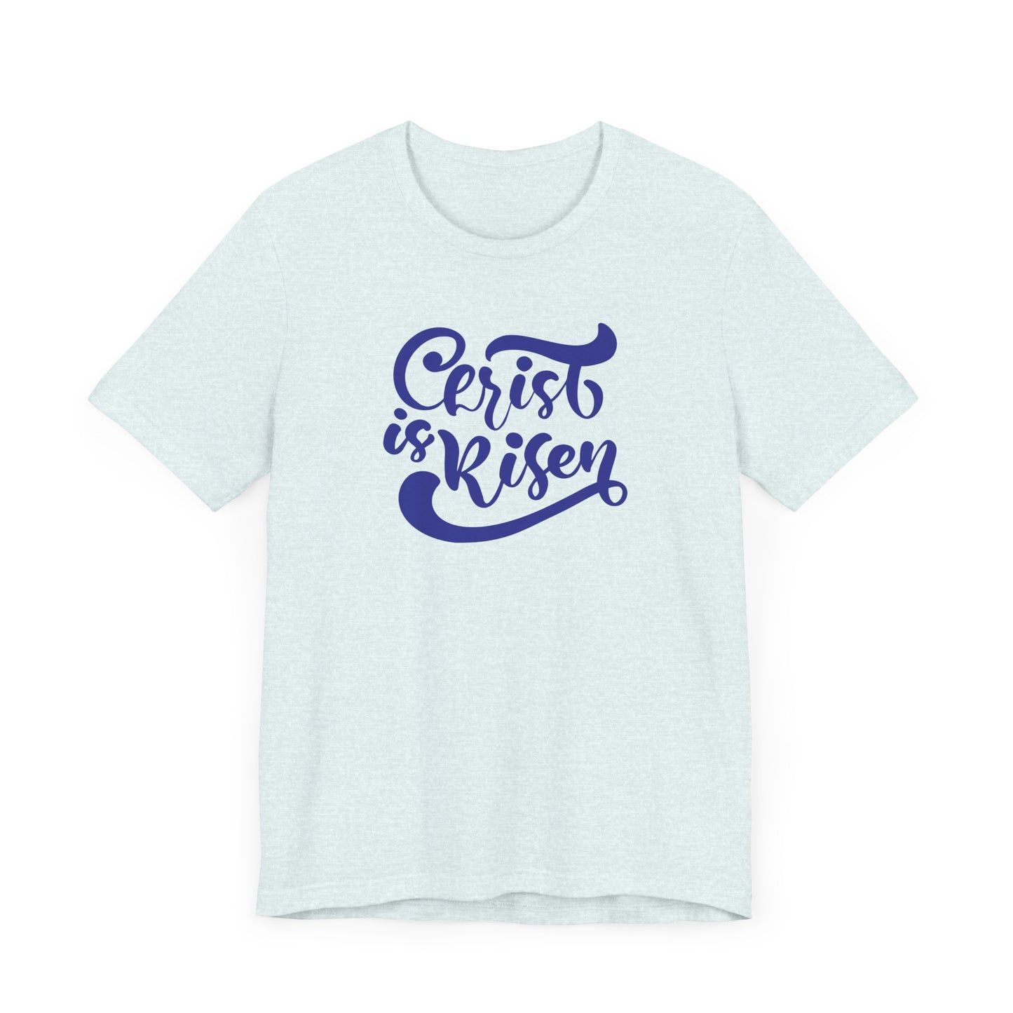 Unisex Jersey Short Sleeve Tee Easter 'Christ is Risen' Navy Print