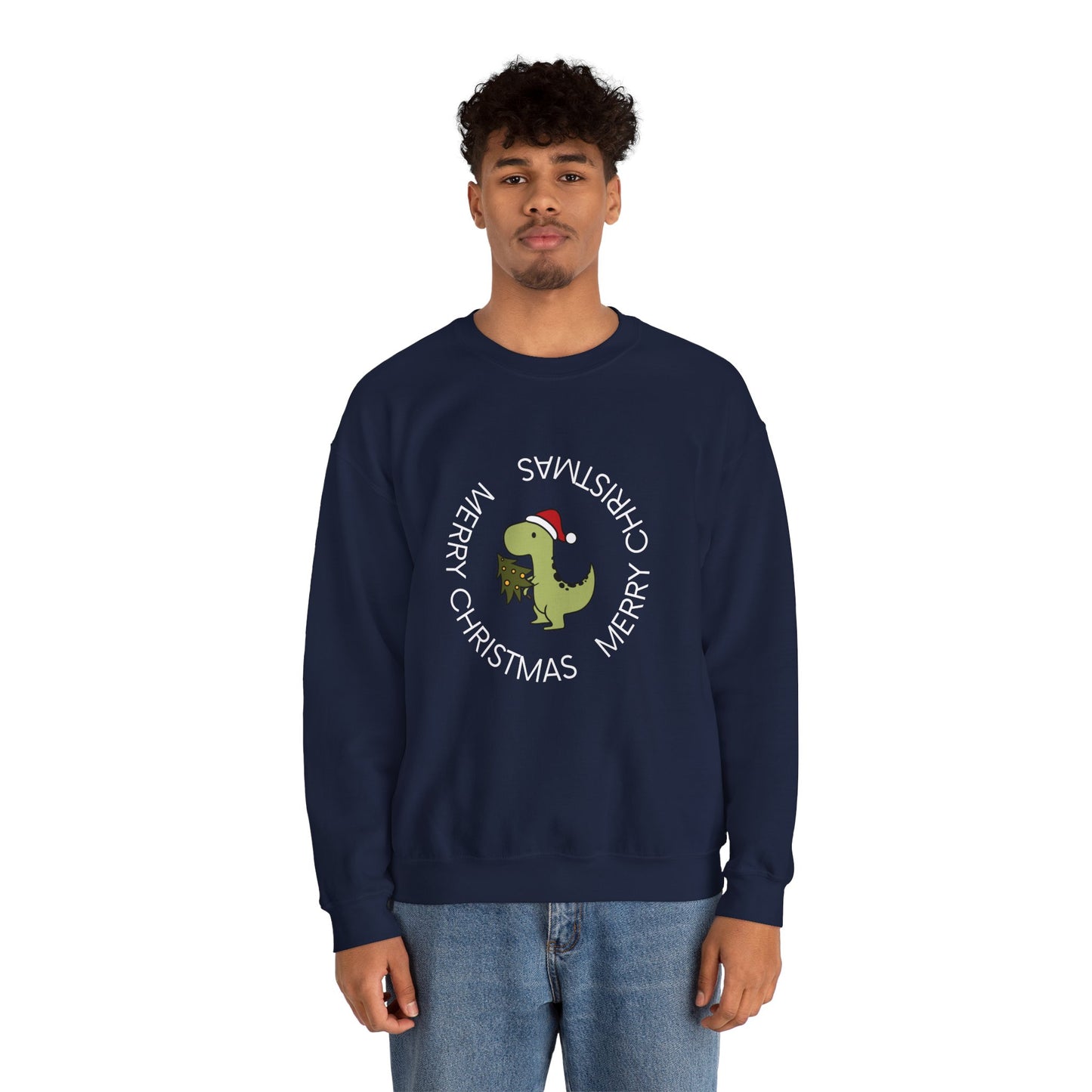 Dino-Merry Christmas 🎄🦖🎅 Unisex Heavy Blend Crewneck Sweatshirt
