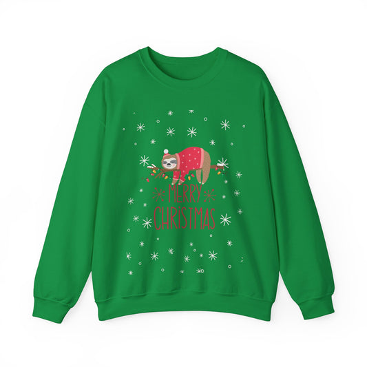 Unisex Heavy Blend Crewneck Sweatshirt Merry Christmas Sloth 🎄🦥✨