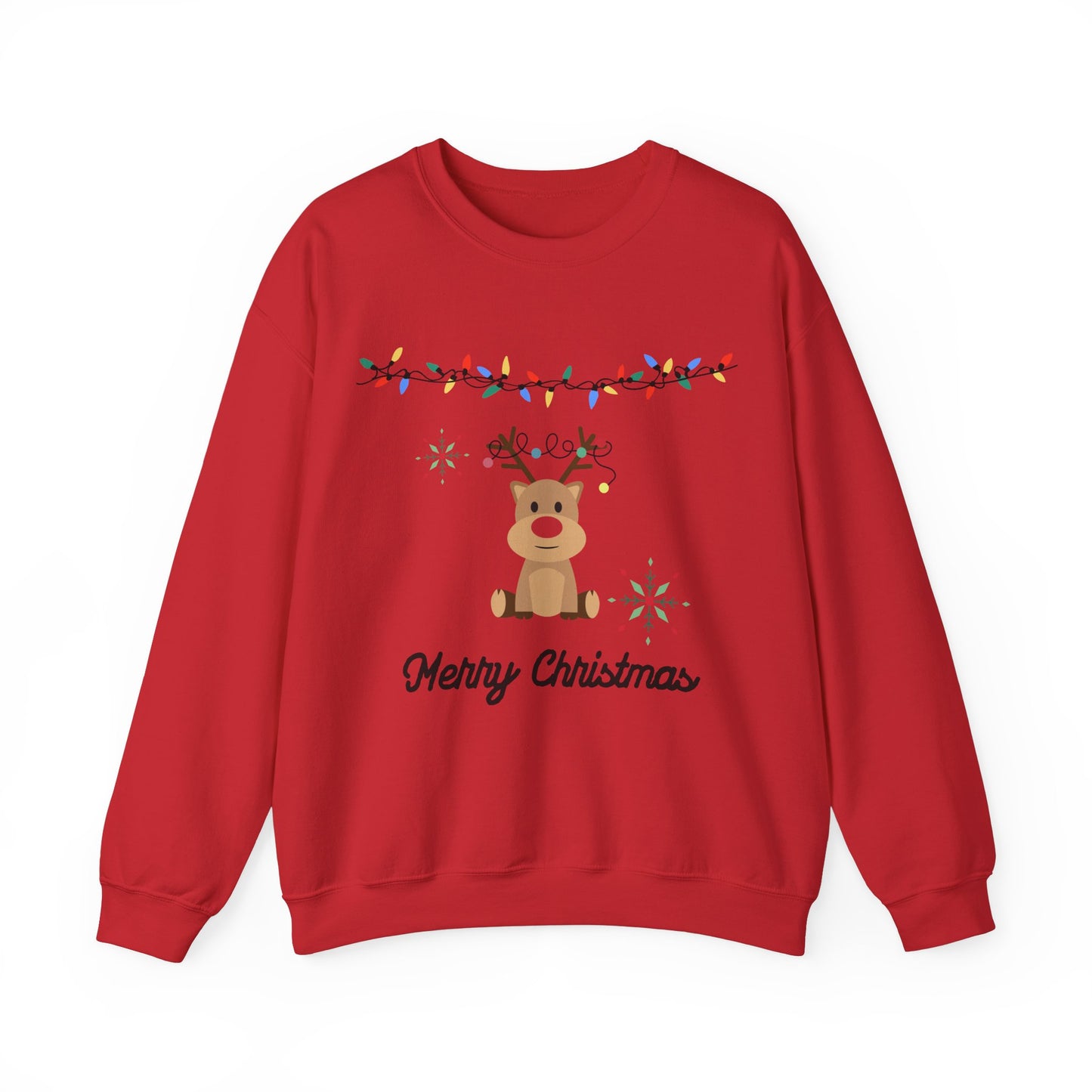 Unisex Heavy Blend Crewneck Sweatshirt Merry Christmas Reindeer 🎄🦌✨