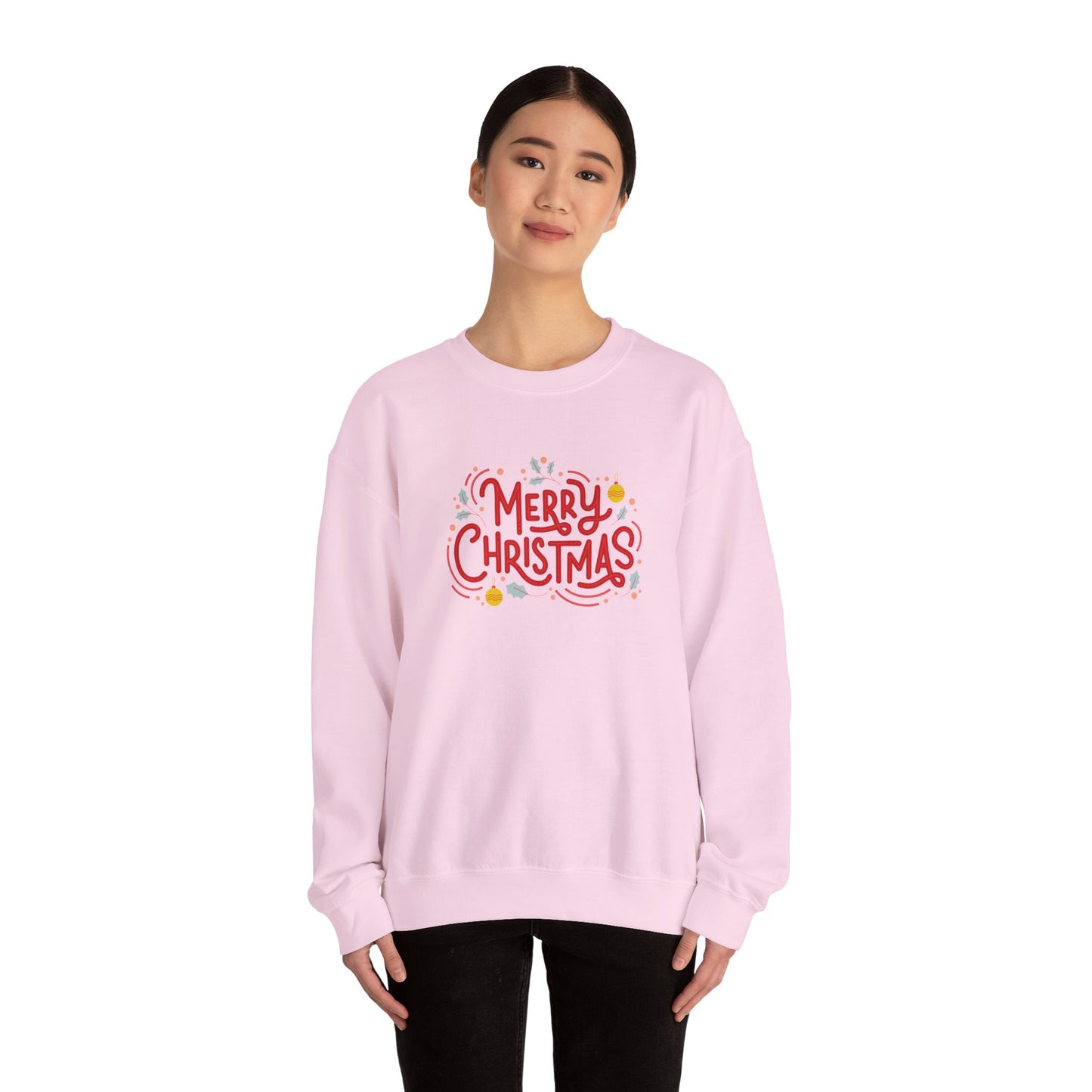 Unisex Heavy Blend Crewneck Sweatshirt Beautiful Merry Christmas Design 🎄✨