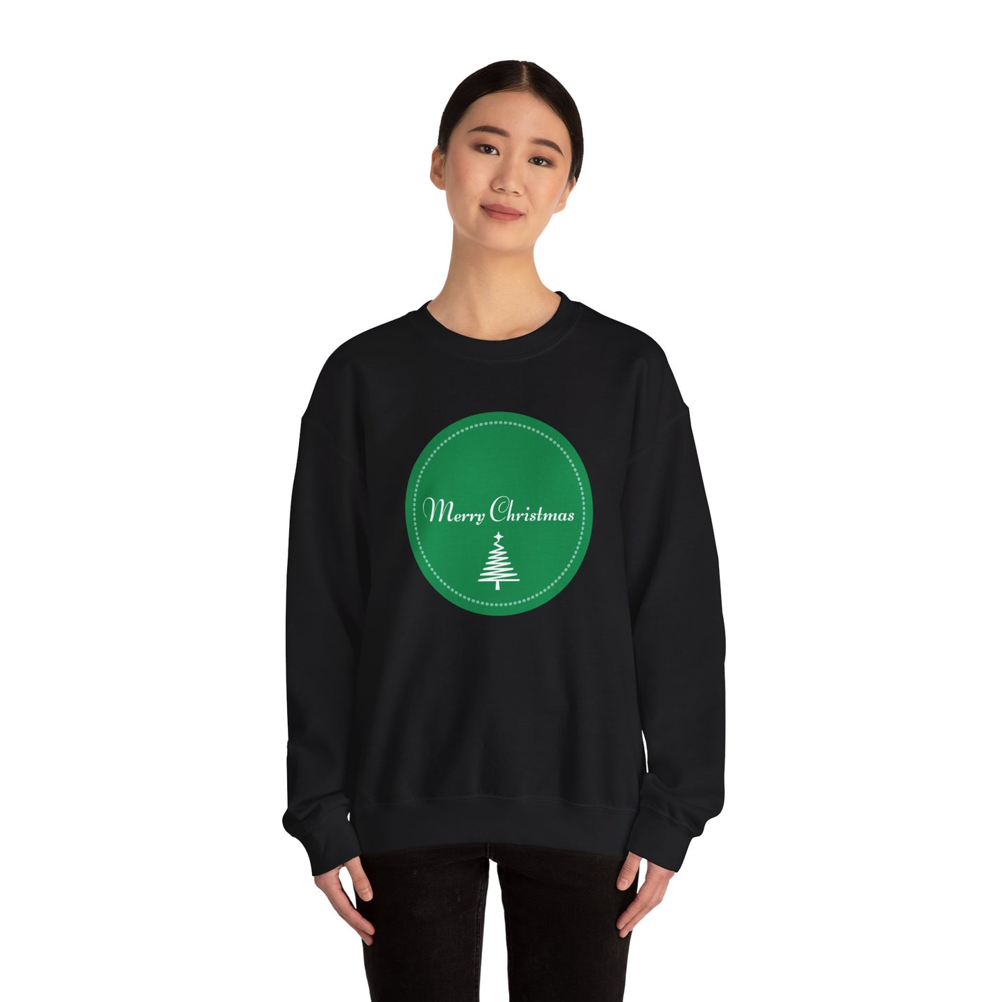 Unisex Heavy Blend Crewneck Sweatshirt Merry Christmas Tree Design 🎄✨