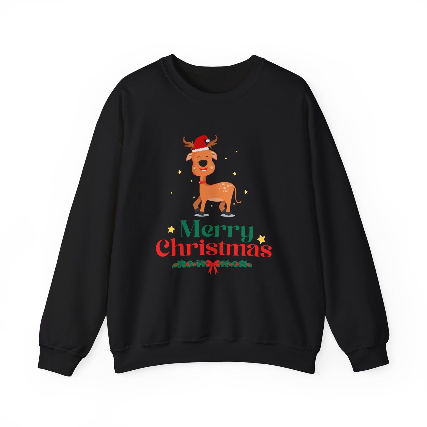 Unisex Heavy Blend Crewneck Sweatshirt Merry Christmas Reindeer 🎄🦌✨