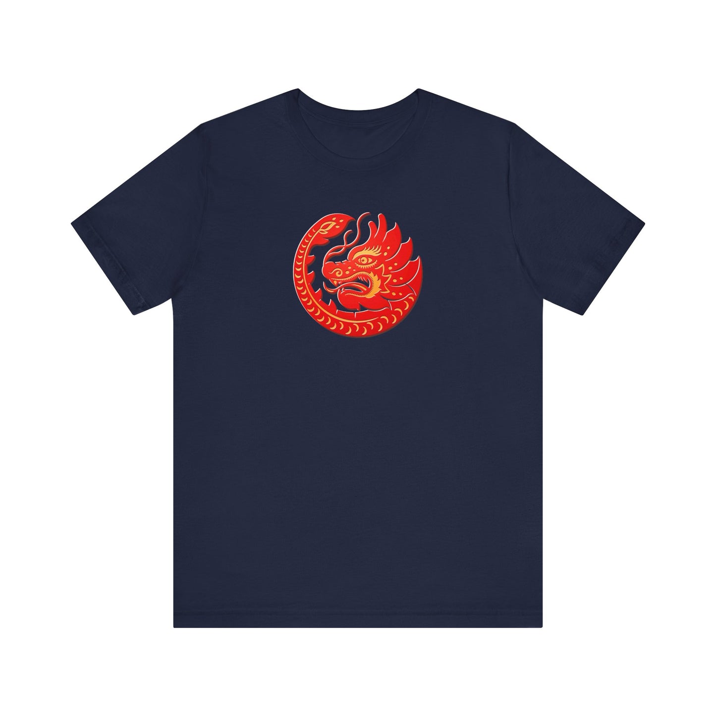 Unisex Jersey Short Sleeve Tee Dragon Magic Chinese New Year Red & Yellow