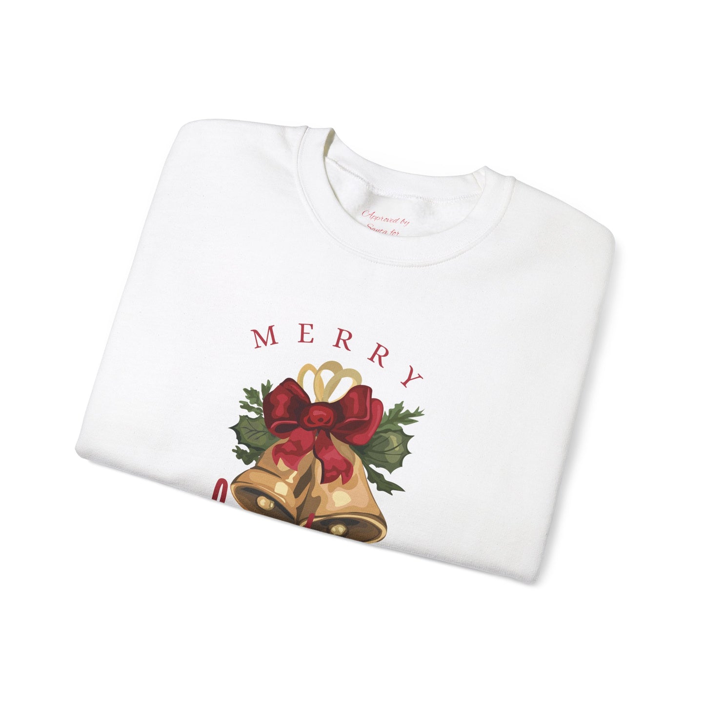 Unisex Heavy Blend Crewneck Sweatshirt Merry Christmas with Watercolor Bells 🎄🔔✨