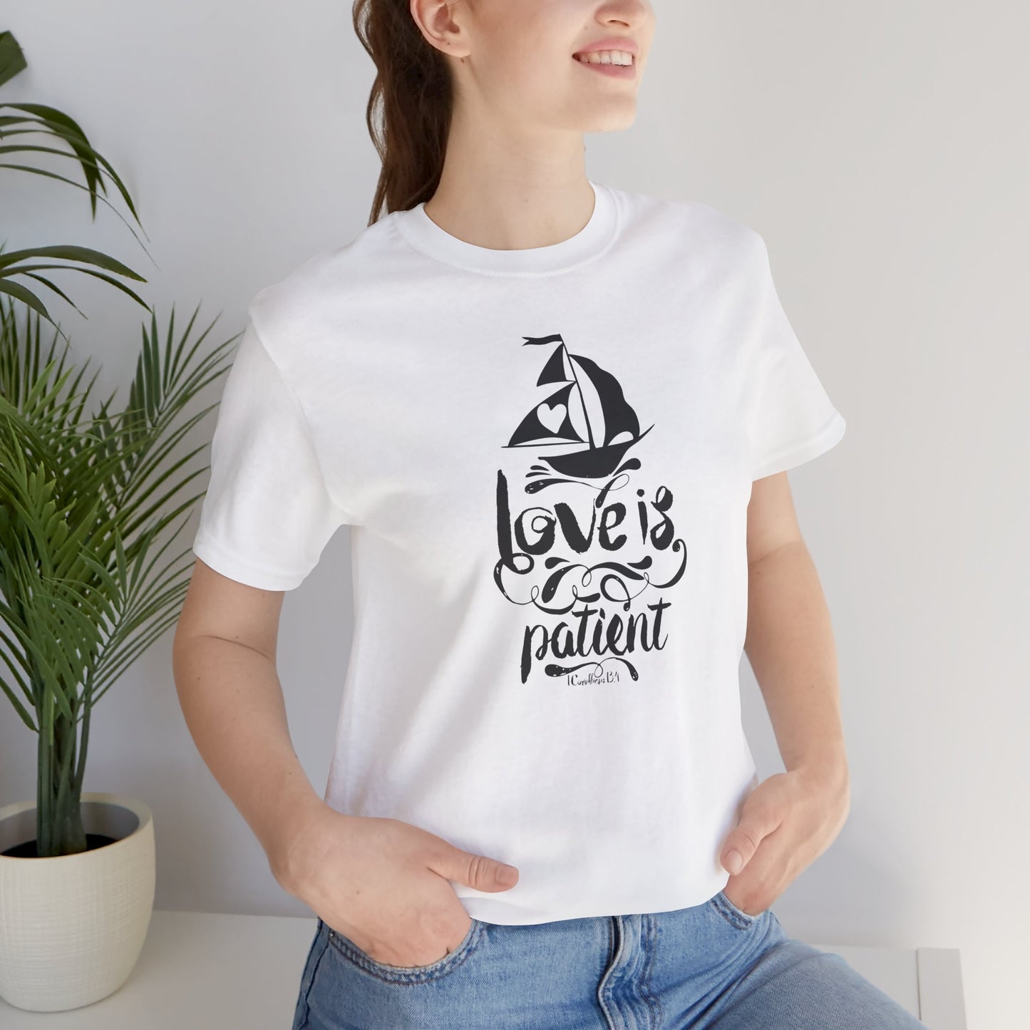 Love Is Patient Corinthians 13:4 Unisex Jersey Short Sleeve Tee