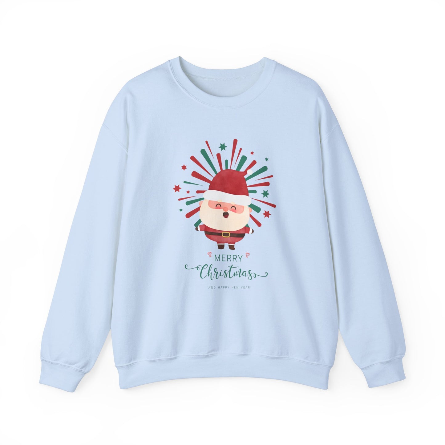 Unisex Heavy Blend Crewneck Sweatshirt Merry Christmas & Happy New Year with Santa 🎅🎉✨