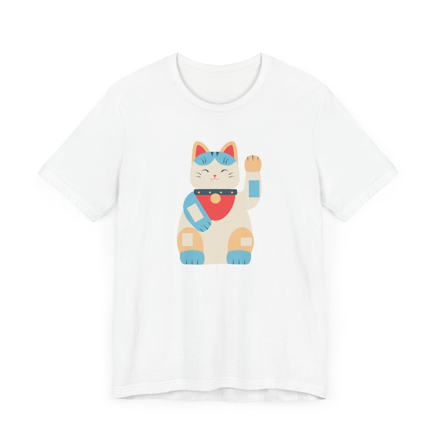 Unisex Jersey Short Sleeve Tee Good Vibes With Maneki-Neko Cat