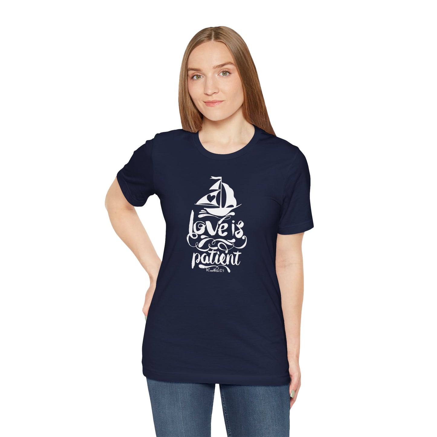 Love Is Patient Corinthians 13:4 Unisex Jersey Short Sleeve Tee