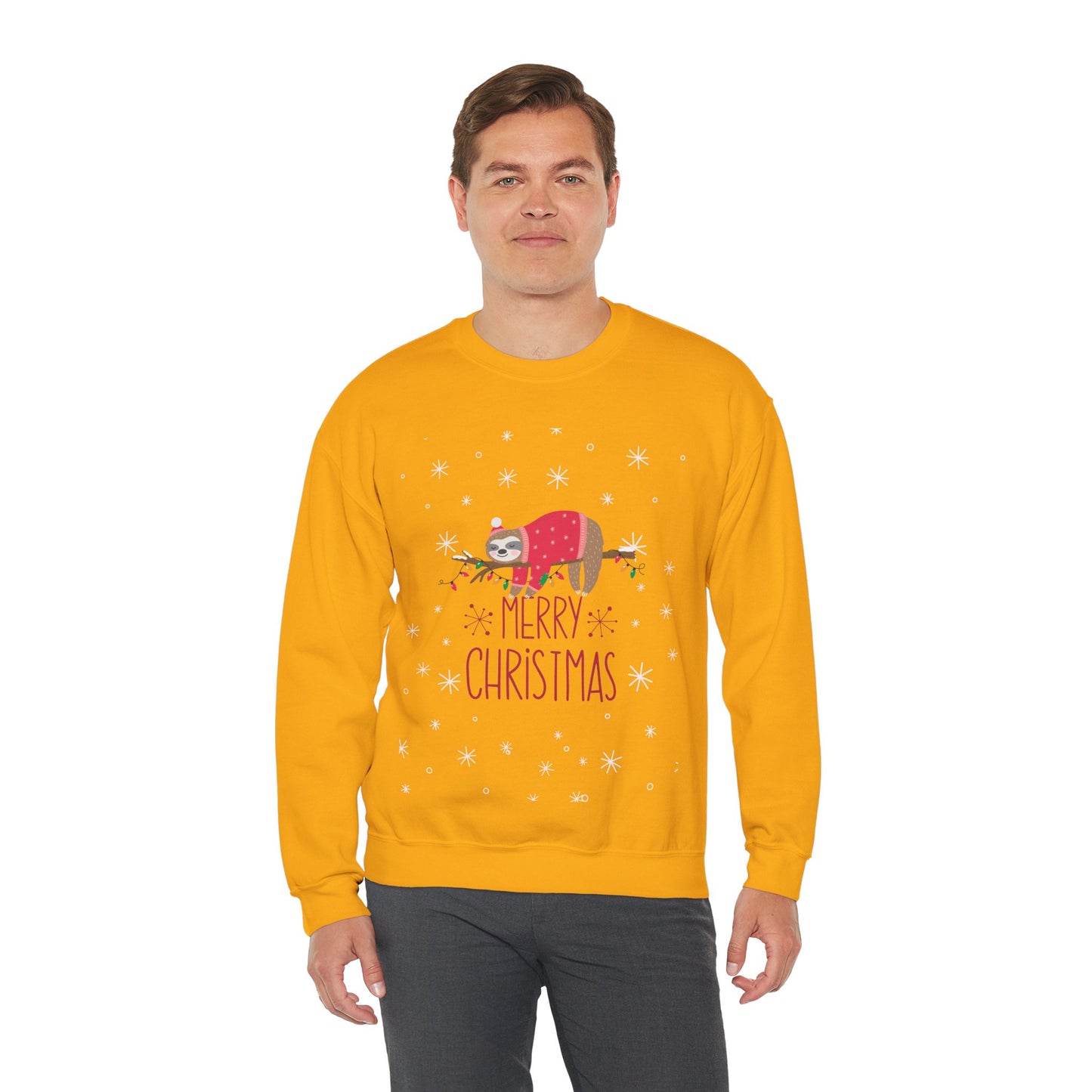 Merry Christmas Sloth 🎄🦥✨ Unisex Heavy Blend Crewneck Sweatshirt