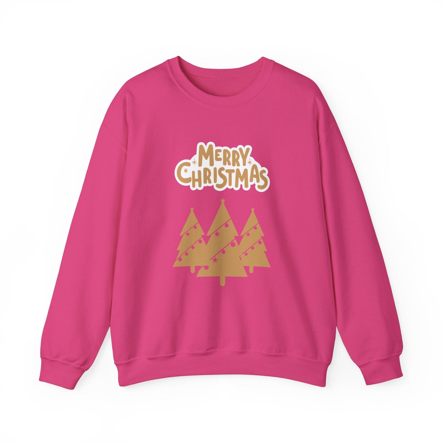 Unisex Heavy Blend Crewneck Sweatshirt Merry Christmas Gold Trees 🎄✨💛