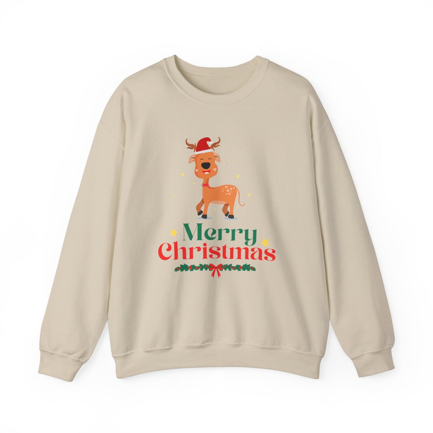 Unisex Heavy Blend Crewneck Sweatshirt Merry Christmas Reindeer 🎄🦌✨