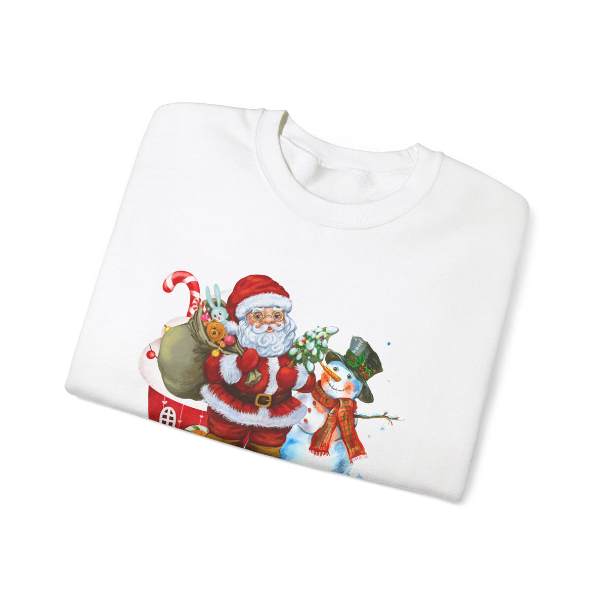 Unisex Heavy Blend Crewneck Sweatshirt Classic Santa & Snowman 🎅☃️✨