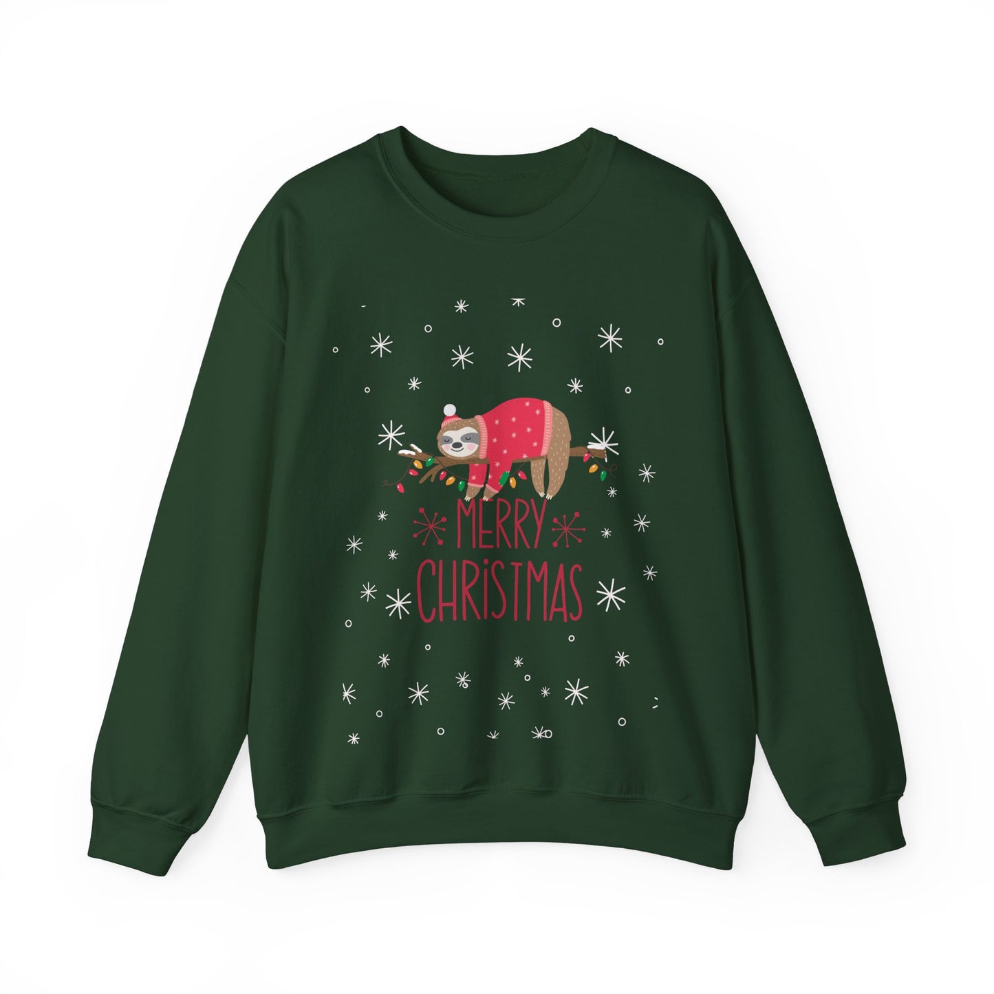 Merry Christmas Sloth 🎄🦥✨ Unisex Heavy Blend Crewneck Sweatshirt
