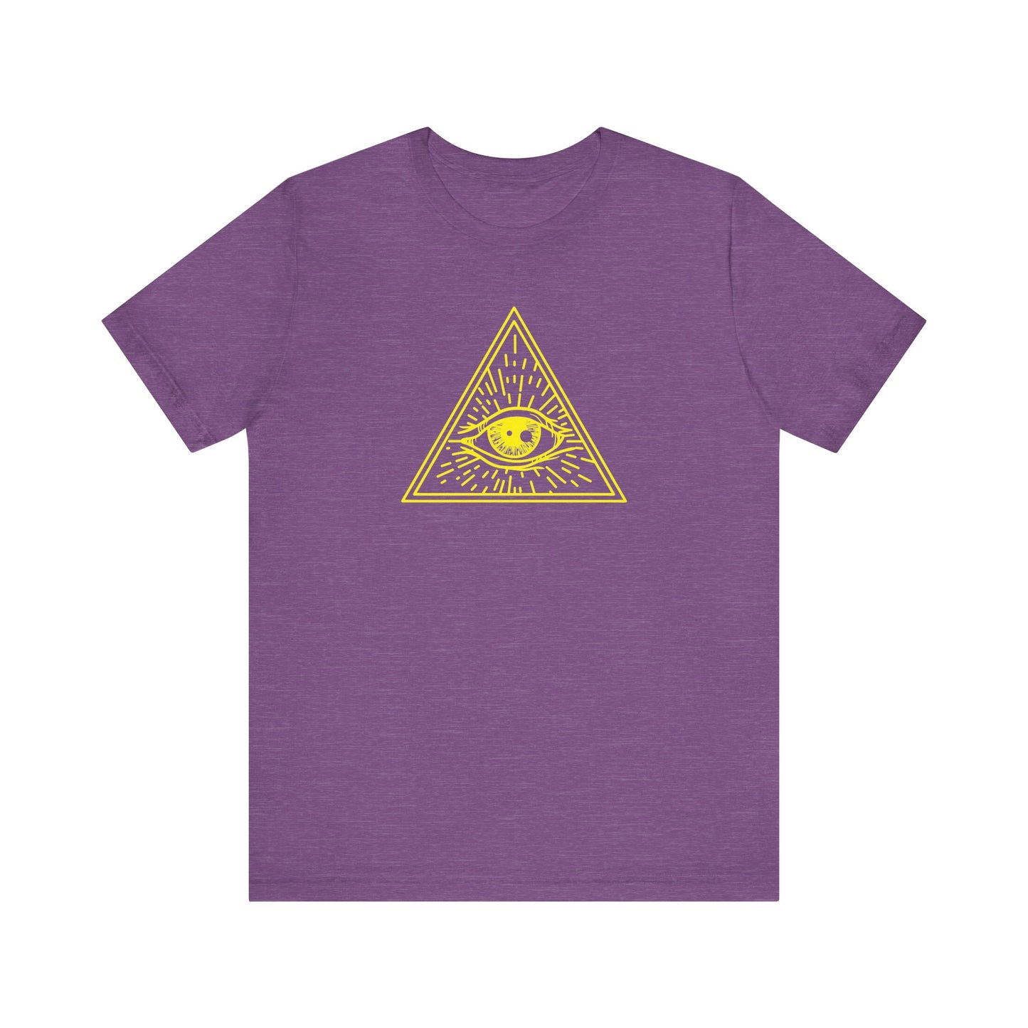 Unisex Jersey Short Sleeve Tee "Eye of Providence" All Seeing Eye Yellow Print