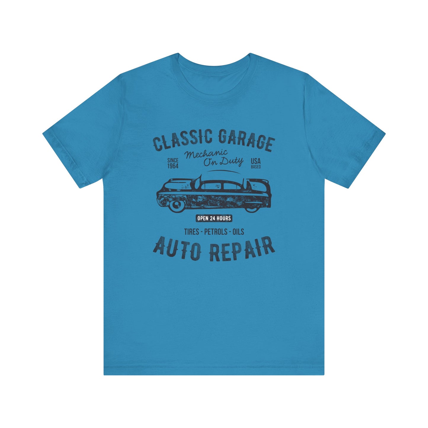 Unisex Jersey Short Sleeve Tee Classic Garage Auto Repair Black Print