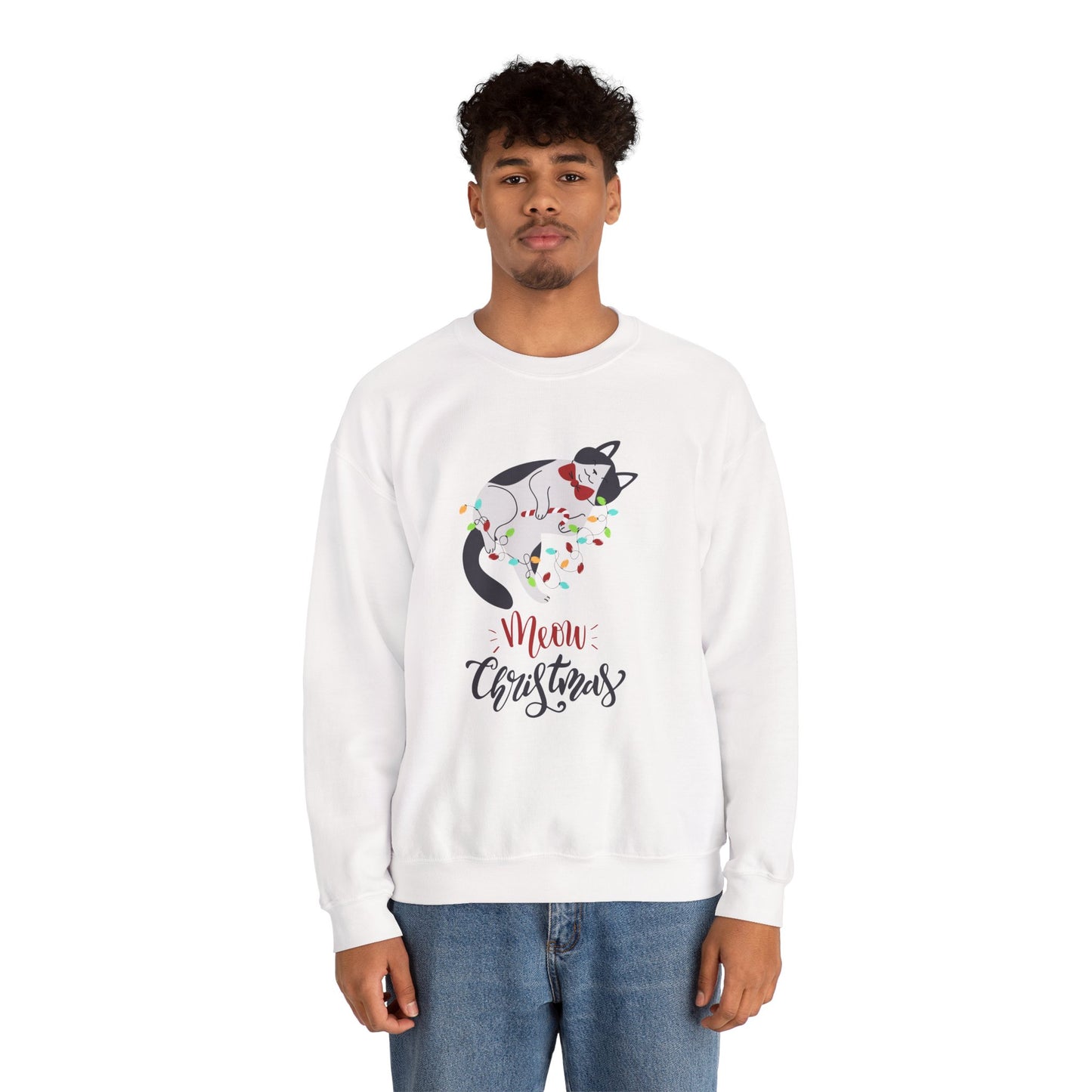 Meow Christmas 🎄🐱✨ Unisex Heavy Blend Crewneck Sweatshirt