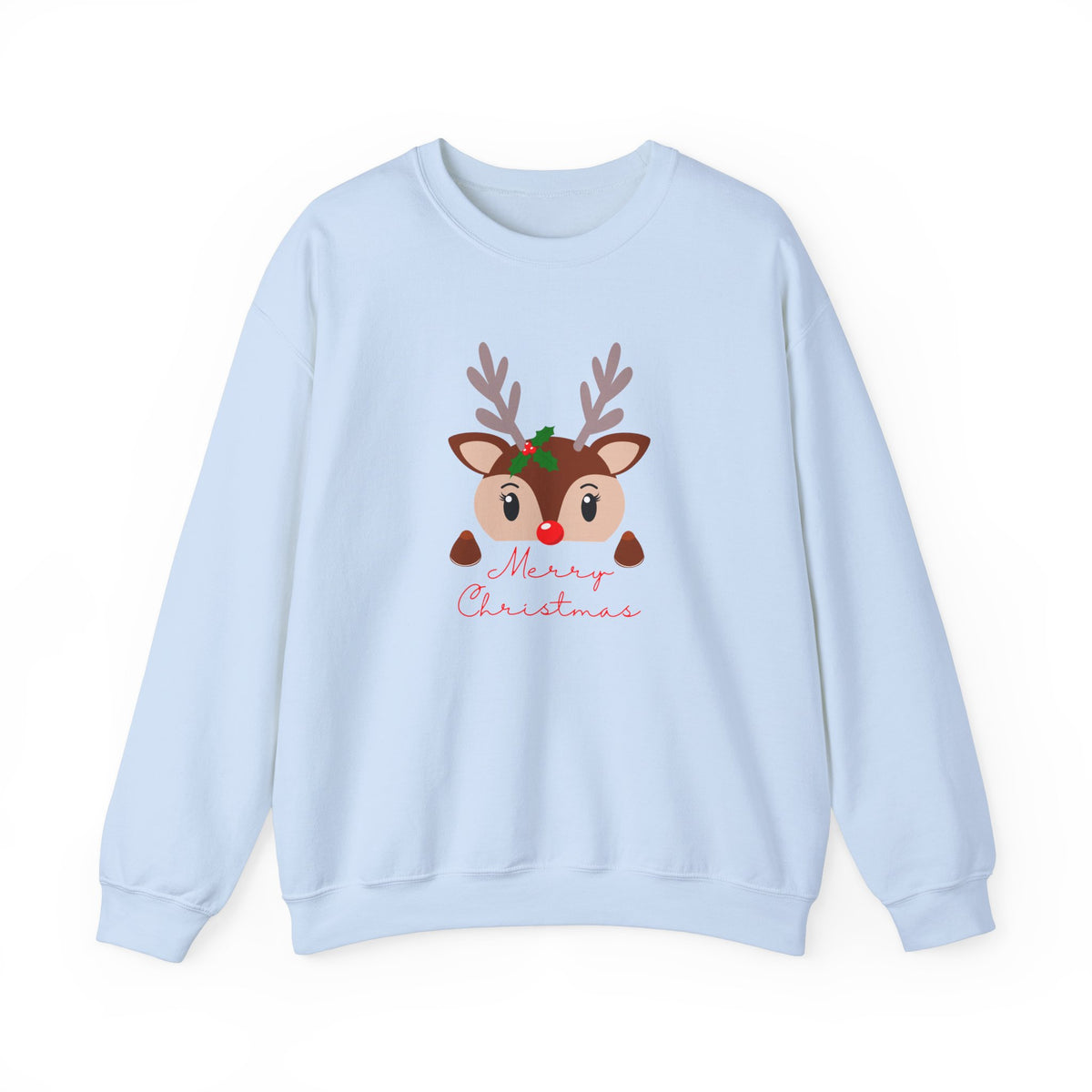 Unisex Heavy Blend Crewneck Sweatshirt Adorable Baby Deer Merry Christmas 🎄🦌✨