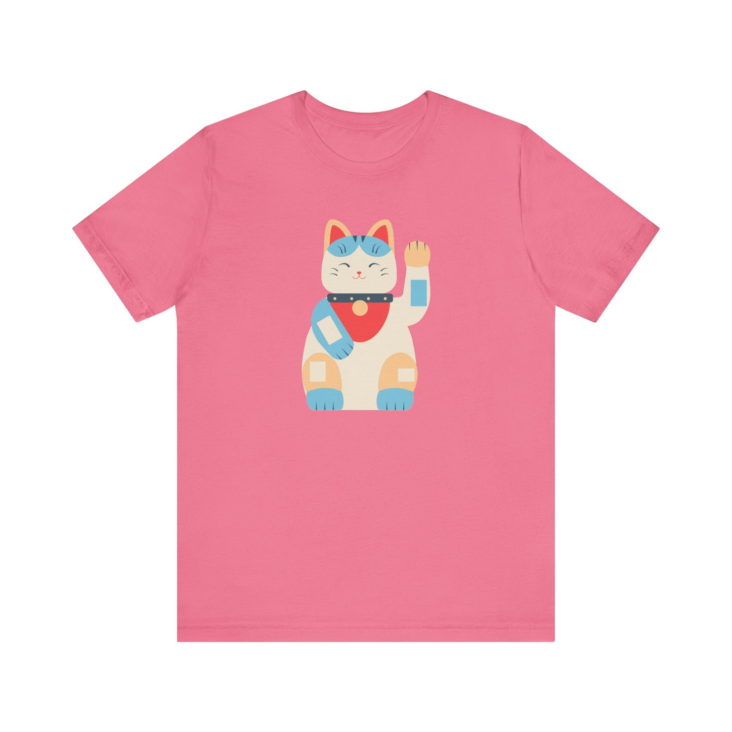 Unisex Jersey Short Sleeve Tee Good Vibes With Maneki-Neko Cat