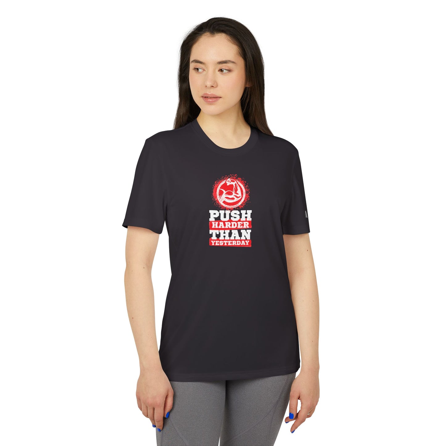 Push Harder Than Yesterday Adidas Unisex Sport T-Shirt