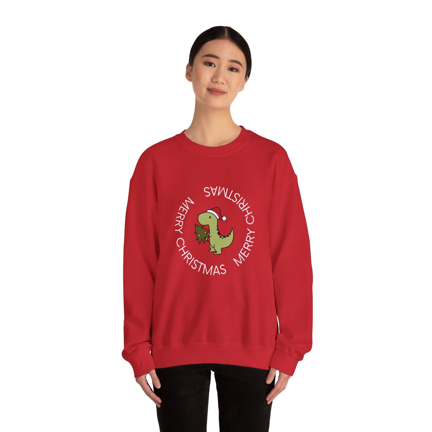 Dino-Merry Christmas 🎄🦖🎅 Unisex Heavy Blend Crewneck Sweatshirt