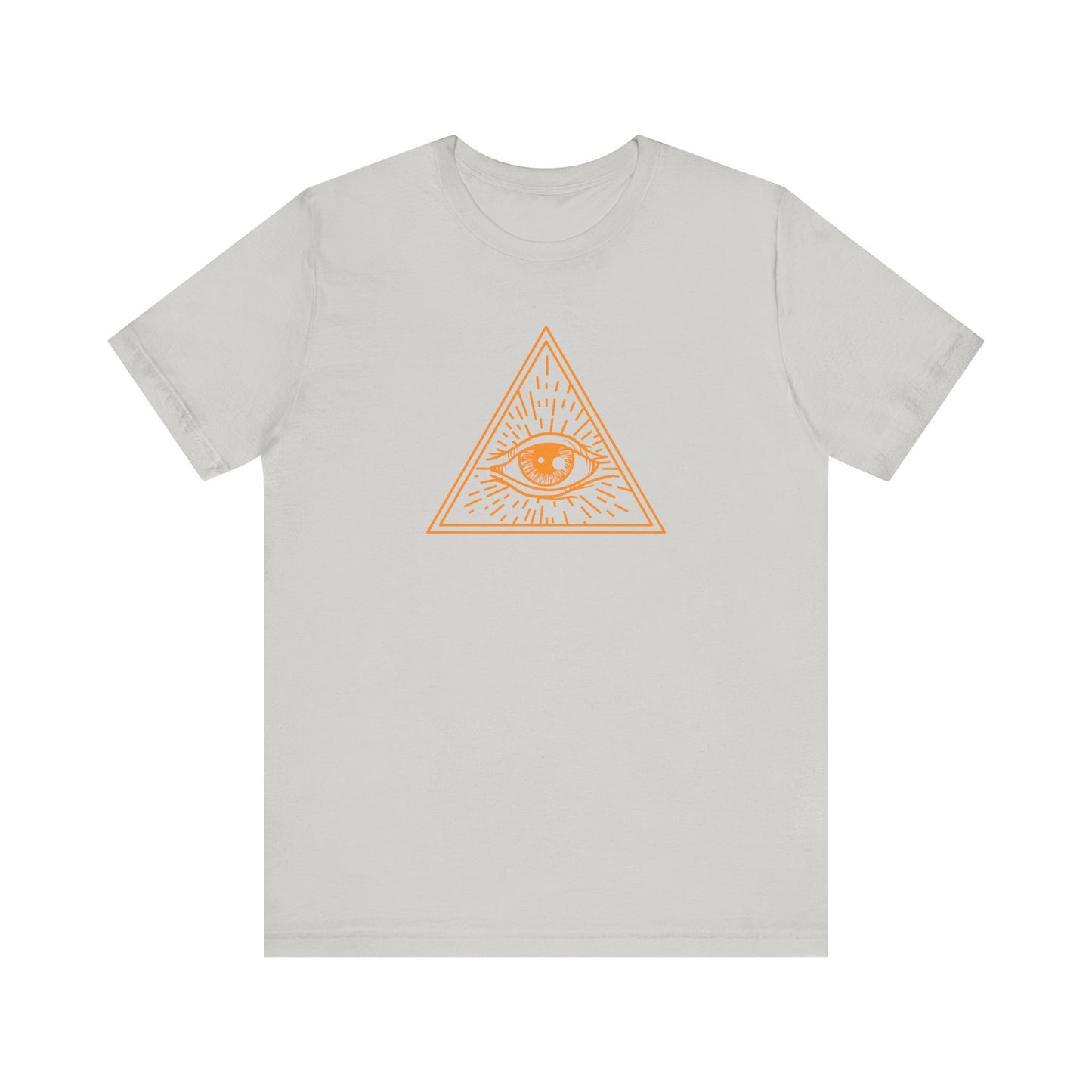 Unisex Jersey Short Sleeve Tee "Eye of Providence" All Seeing Eye Orange Print