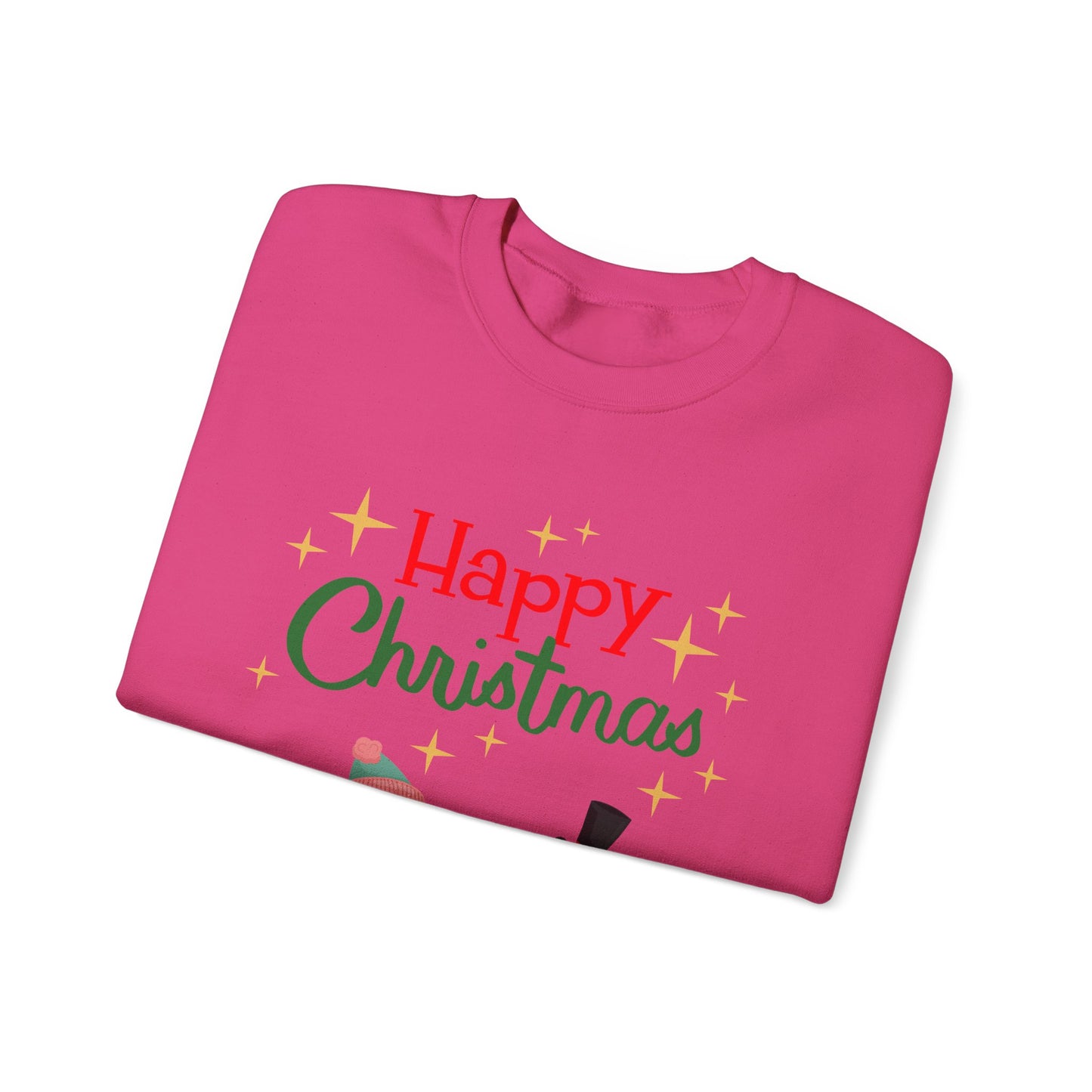 Unisex Heavy Blend Crewneck Sweatshirt Happy Christmas with Penguins 🎄🐧✨