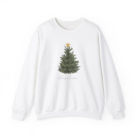 Unisex Heavy Blend Crewneck Sweatshirt Elegant Pine Christmas Tree 🎄⭐️✨
