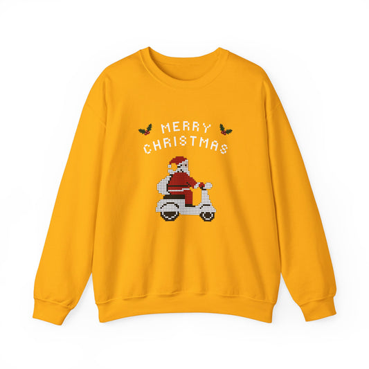 Unisex Heavy Blend Crewneck Sweatshirt Santa on a Vespa 🎅🛵✨