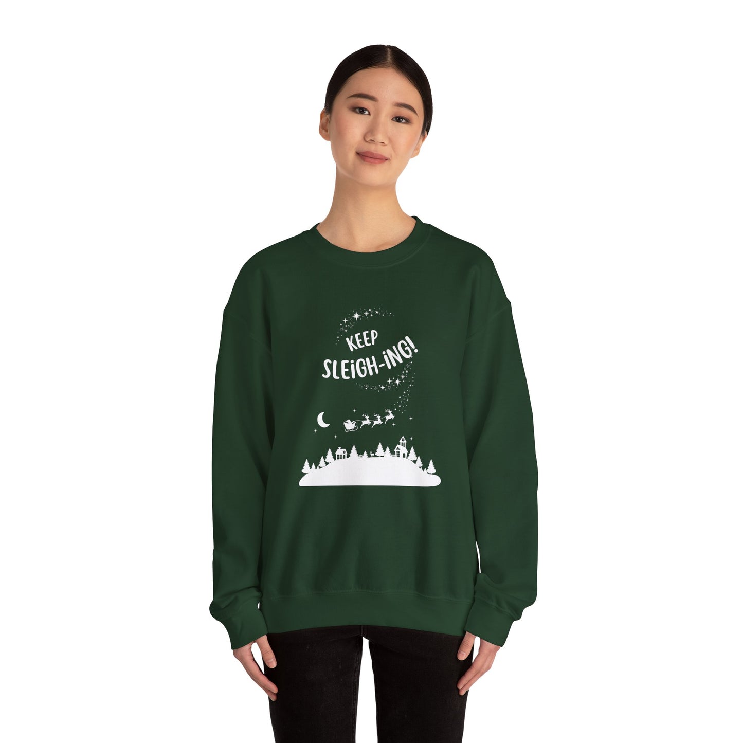 Unisex Heavy Blend Crewneck Sweatshirt Keep Sleighing 🎅✨