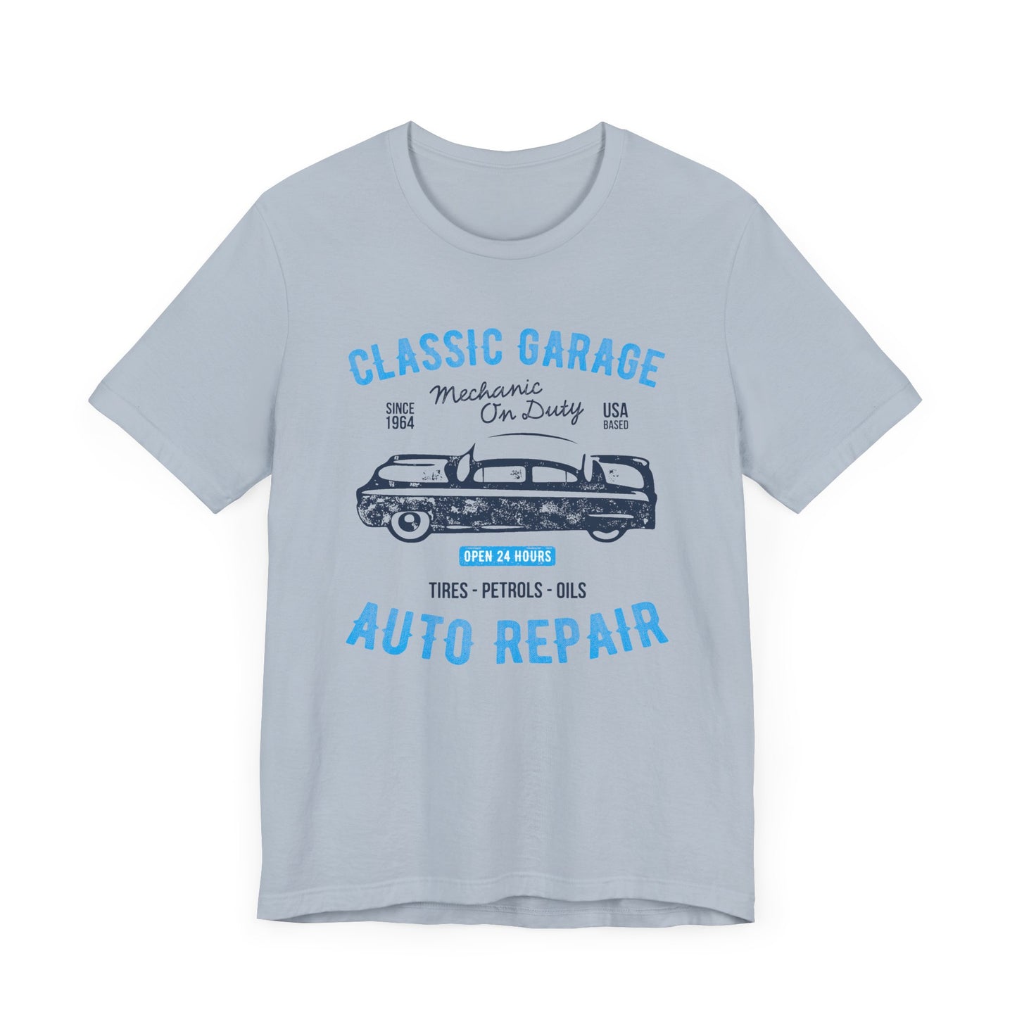 Unisex Jersey Short Sleeve Tee Classic Garage Auto Repair Blue Print