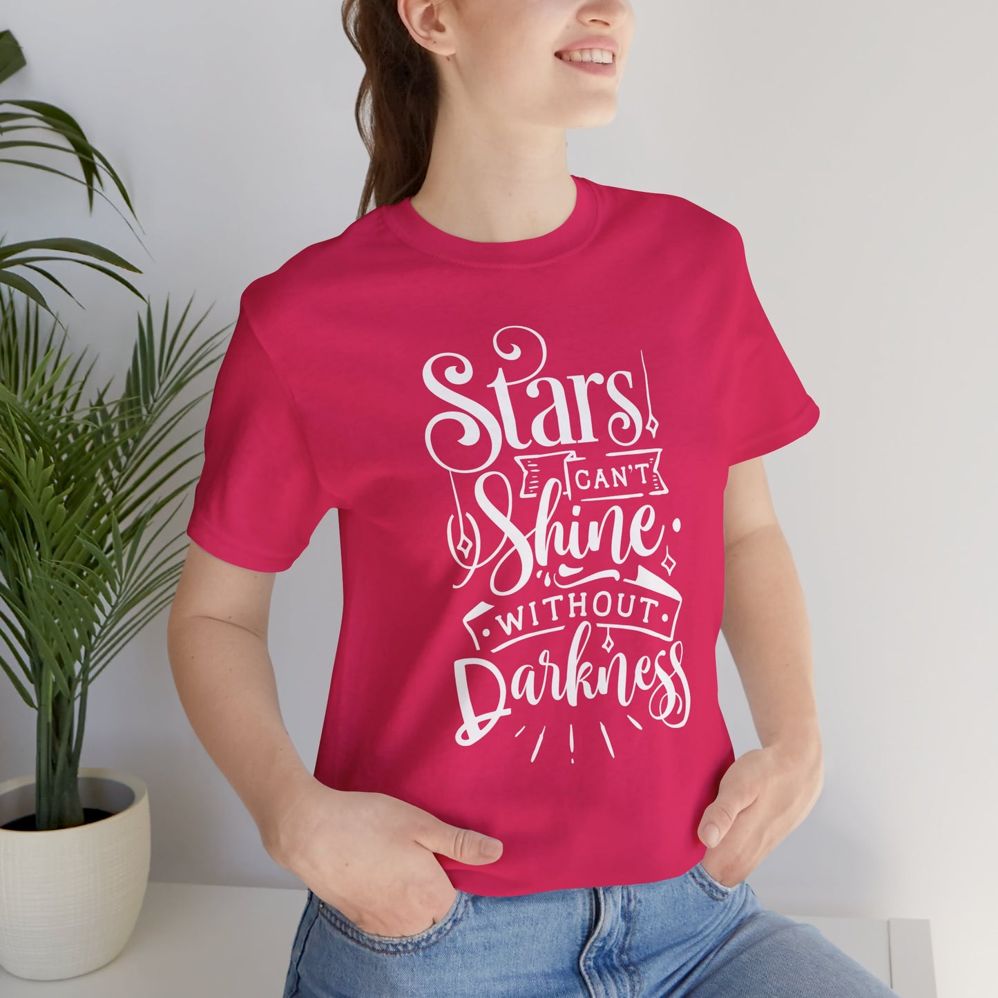 Stars Can't Shine Without Darkness Unisex Jersey Short Sleeve Tee