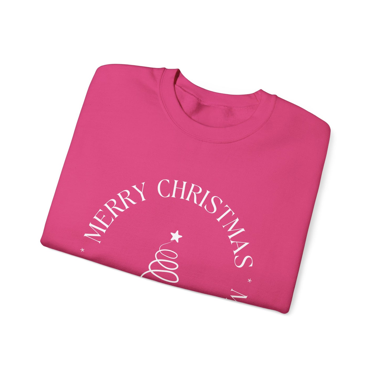 Unisex Heavy Blend Crewneck Sweatshirt Elegant Merry Christmas Tree 🎄✨