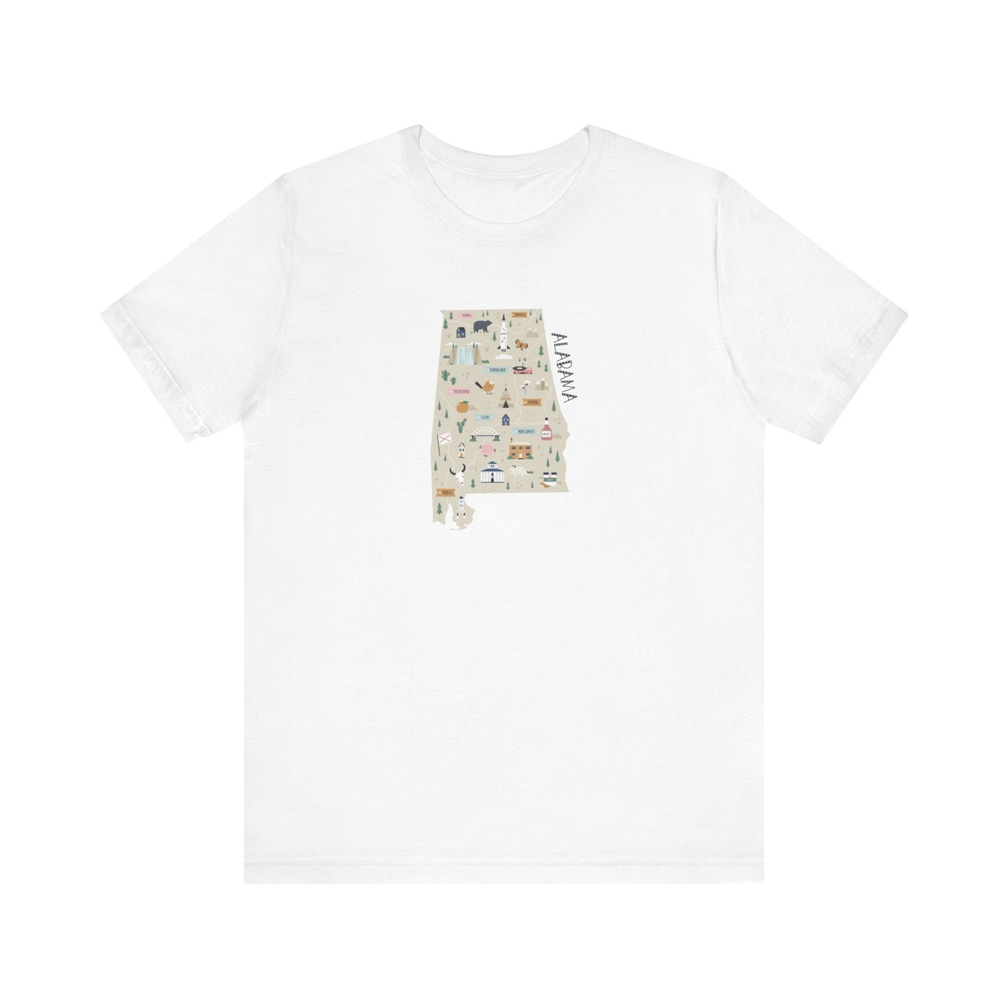 Alabama Map Unisex Jersey Short Sleeve Tee