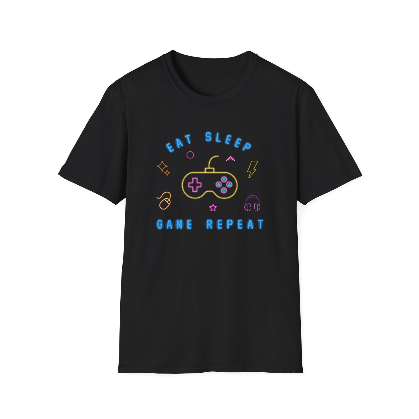 Eat Sleep Game Repeat Unisex Softstyle T-Shirt
