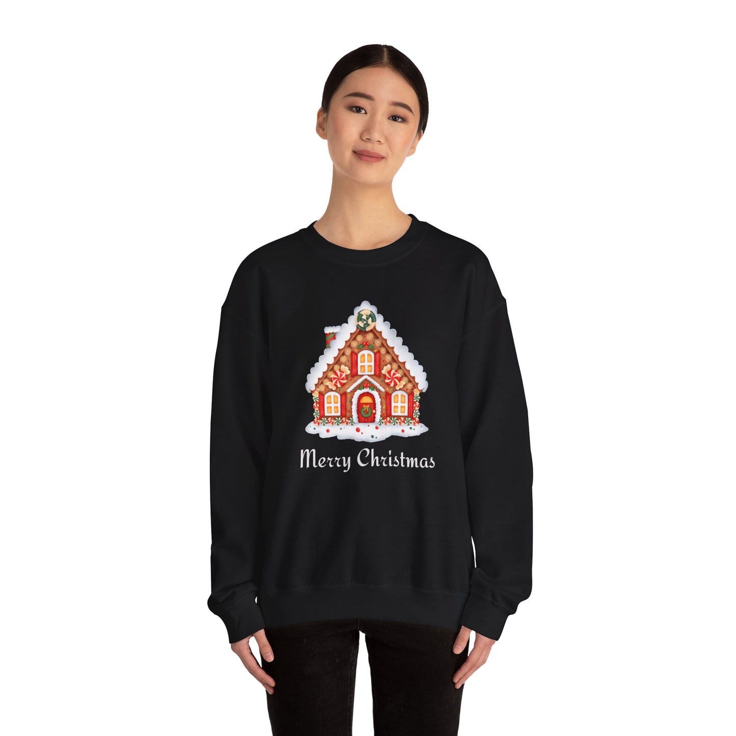 Christmas Gingerbread House 🎄🍬✨ Unisex Heavy Blend Crewneck Sweatshirt