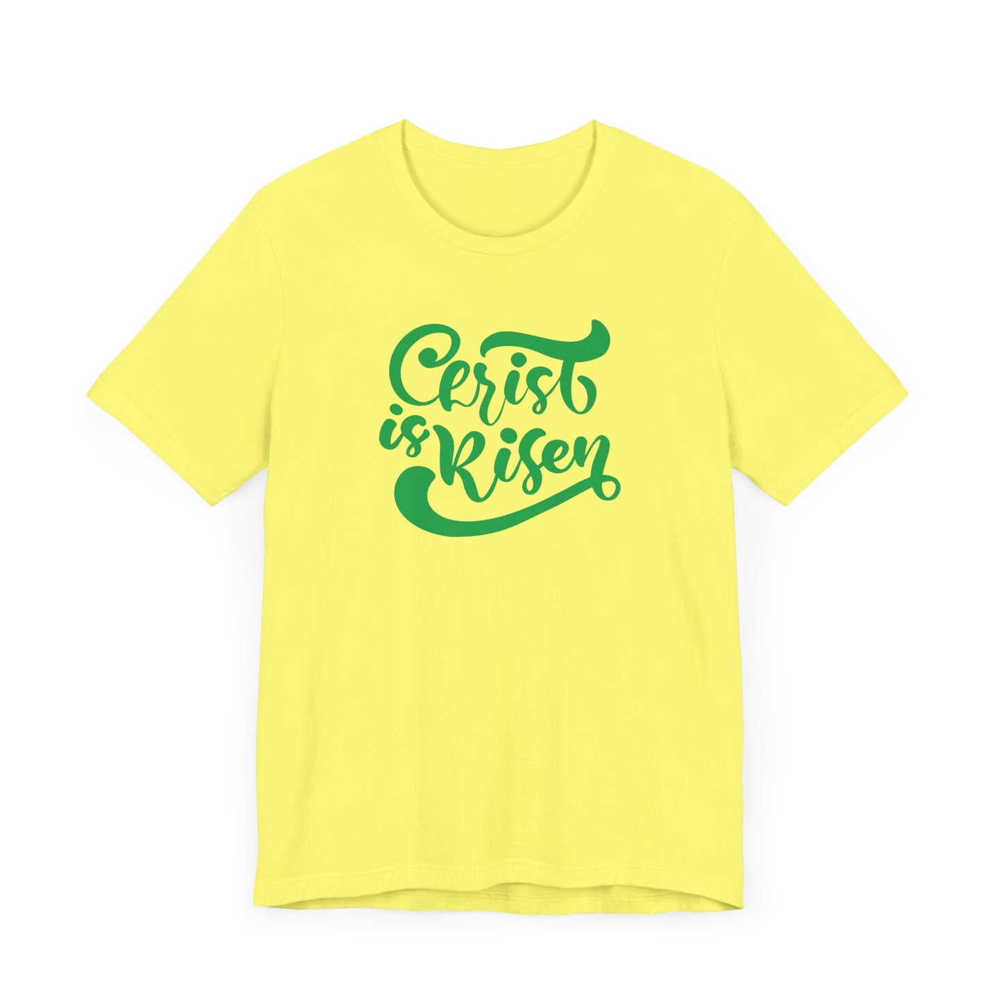 Unisex Jersey Short Sleeve Tee Easter 'Christ is Risen' Green Print