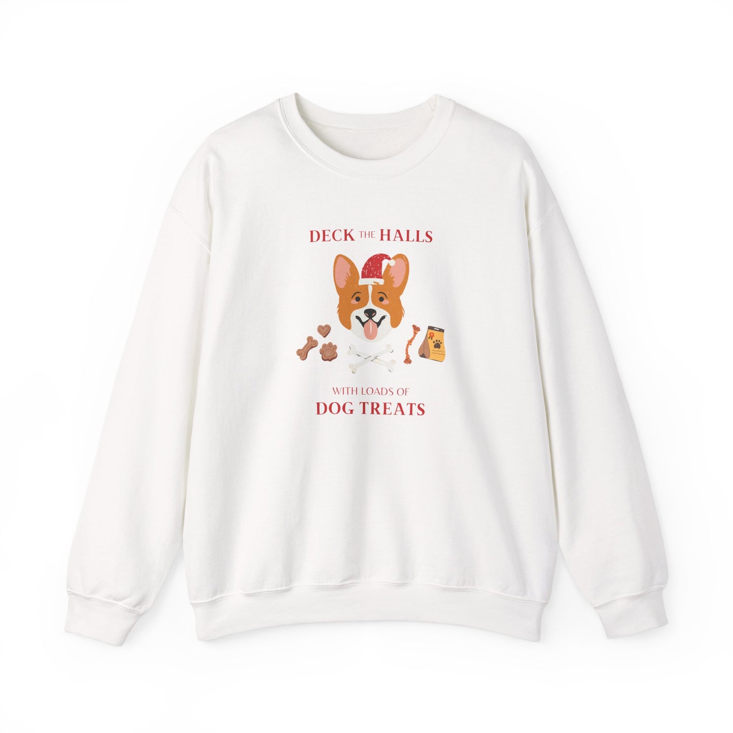 Deck The Halls With Loads Of Dog Treats 🐾🎄✨ Unisex Heavy Blend Crewneck Sweatshirt